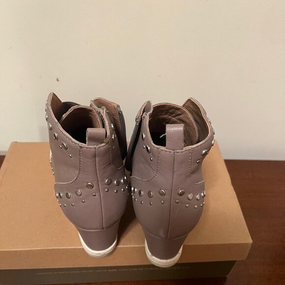 Paolo Size 8 Moto Leather Grey Booties - Picture 4 of 6